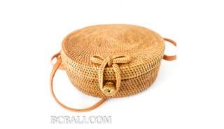 Circle Handbag Rattan Hand Woven Motif side Handmade